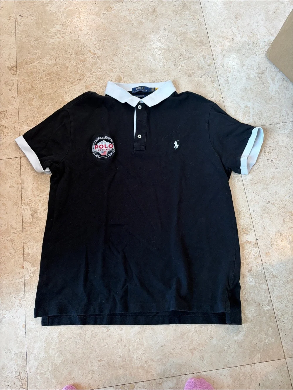 Polo by Ralph Lauren Black Polo with White Contrast Collar
